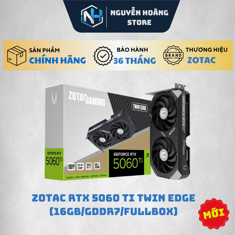 VGA card màn hình RTX 5060ti 16GB Zotac Twin Edge Mới
