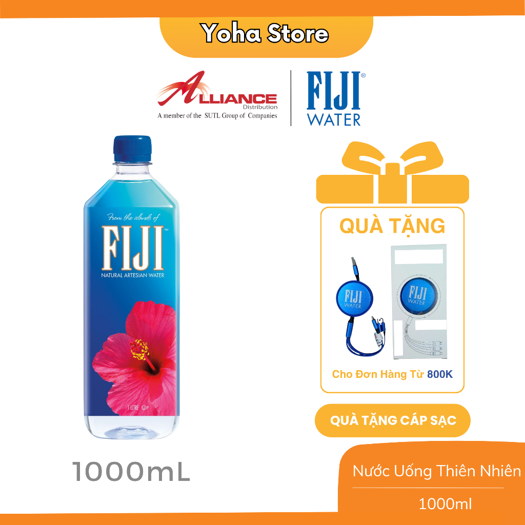 [Earth's Finest Water] Nước Khoáng Nhập Khẩu Fiji 1L x 6 Chai - Thương Hiệu Cao Cấp Số 1 Tại Mỹ