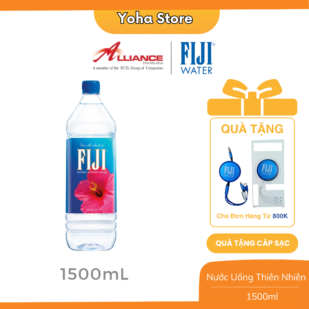 [Earth's Finest Water] (Thùng 12 Chai x 1,5L) Nước Khoáng Thiên Nhiên Fiji