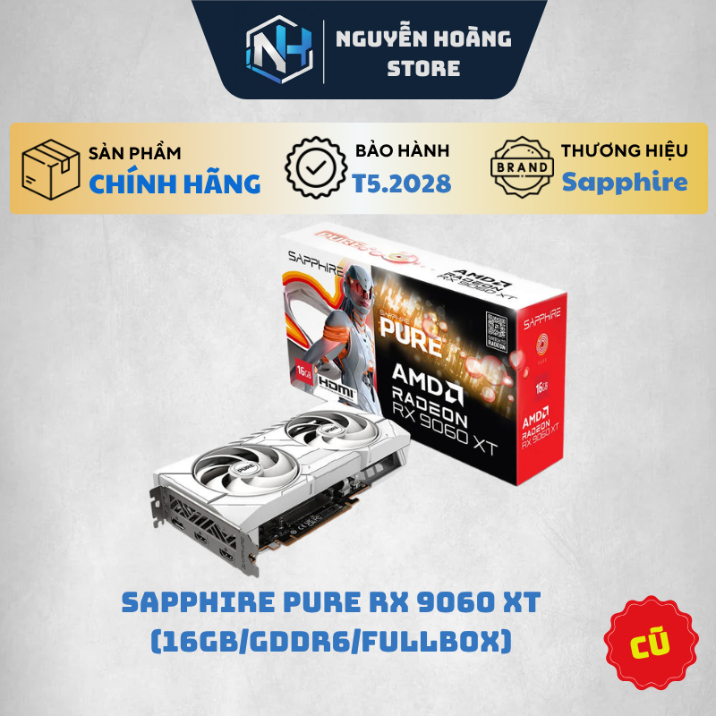 VGA card màn hình Sapphire RX 9060xt 16GB cũ