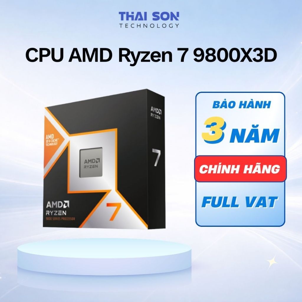 [Full VAT] Chip CPU Amd Ryzen 7 9800X3D New Tray - Bảo hành 36 Tháng