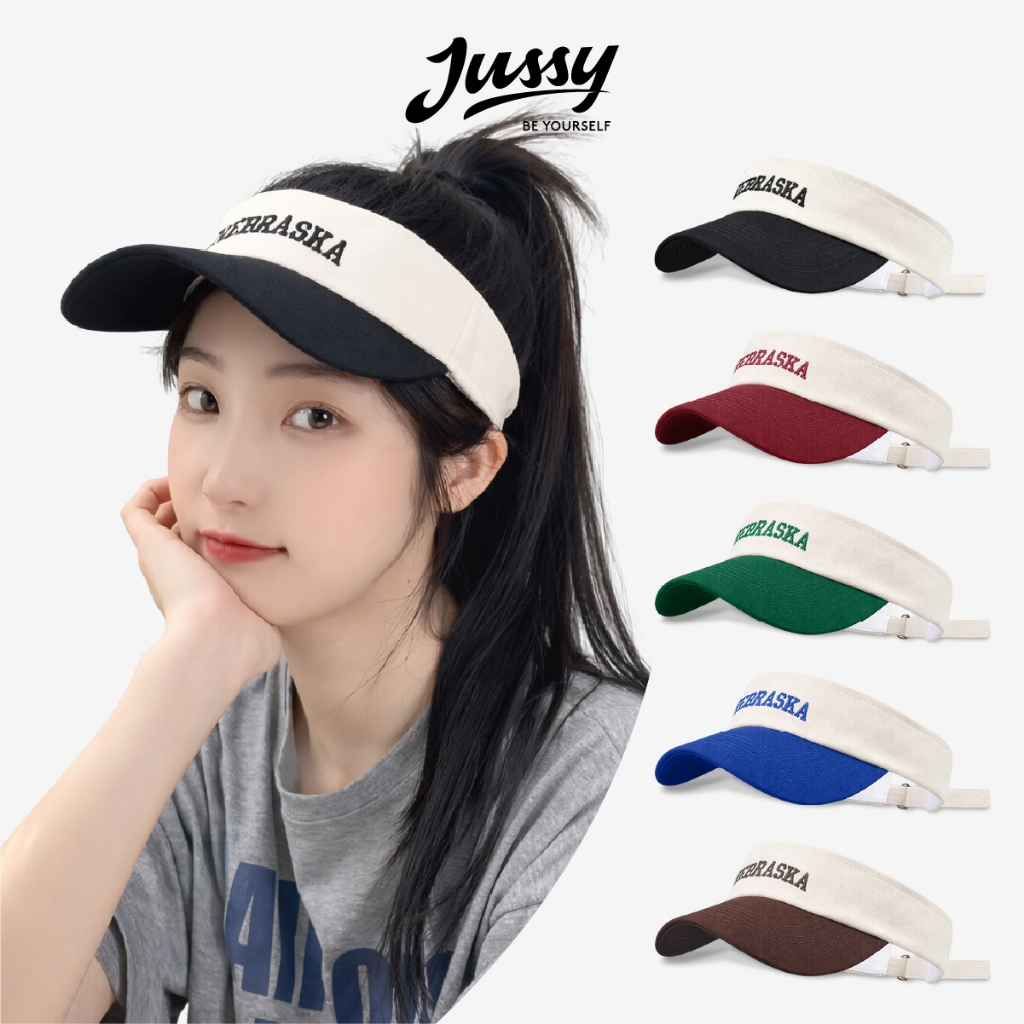 Mũ Lưỡi Trai Nửa Đầu NEBRASKA Jussy Official Mũ Visor Che Nắng Thể Thao Tennis Chạy Bộ Golf Nhẹ Thoá