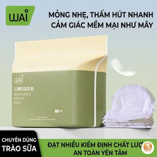 Miếng Lót Thấm Sữa Dùng Một Lần WAI Mother Baby 6 Lớp Siêu Mỏng 0.58mm 100 Miếng/Túi
