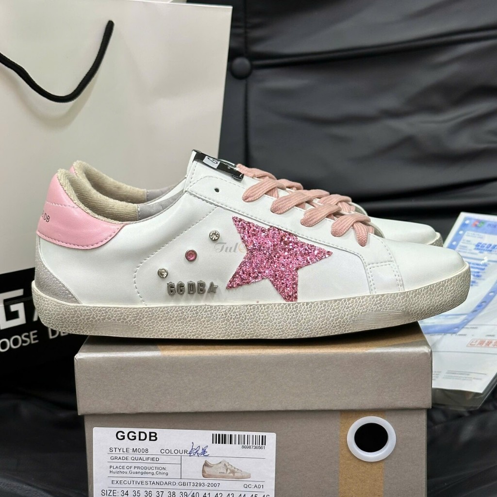 Giày Sneaker Golden Goose Baskets Superstar Classic Pink White/Black