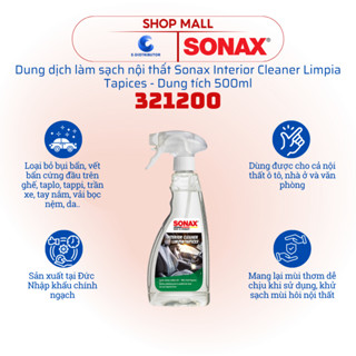 [Hỏa tốc] Dung dịch làm sạch nội thất xe Sonax 321200 Interior Cleaner Limpia Tapices 500ml