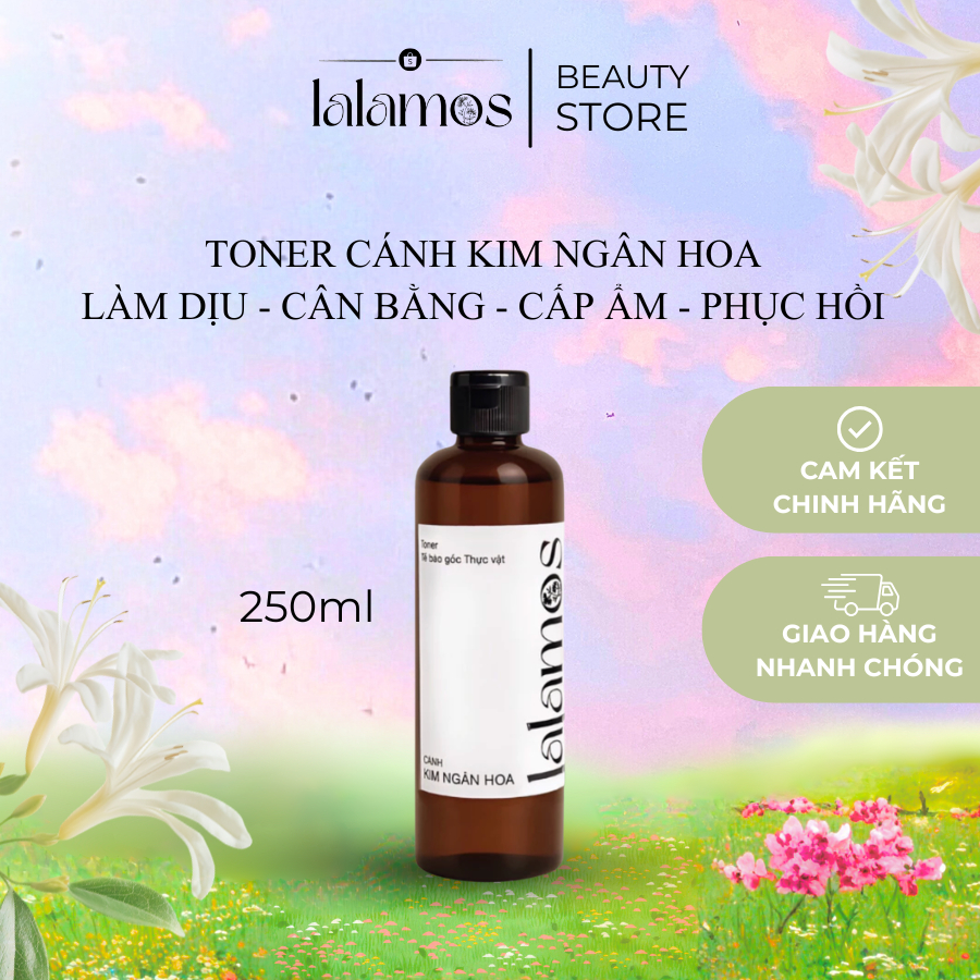 Toner Cánh Kim Ngân Hoa Lalamos Dưỡng Ẩm Và Se Khít Lỗ Chân Lông 250ml