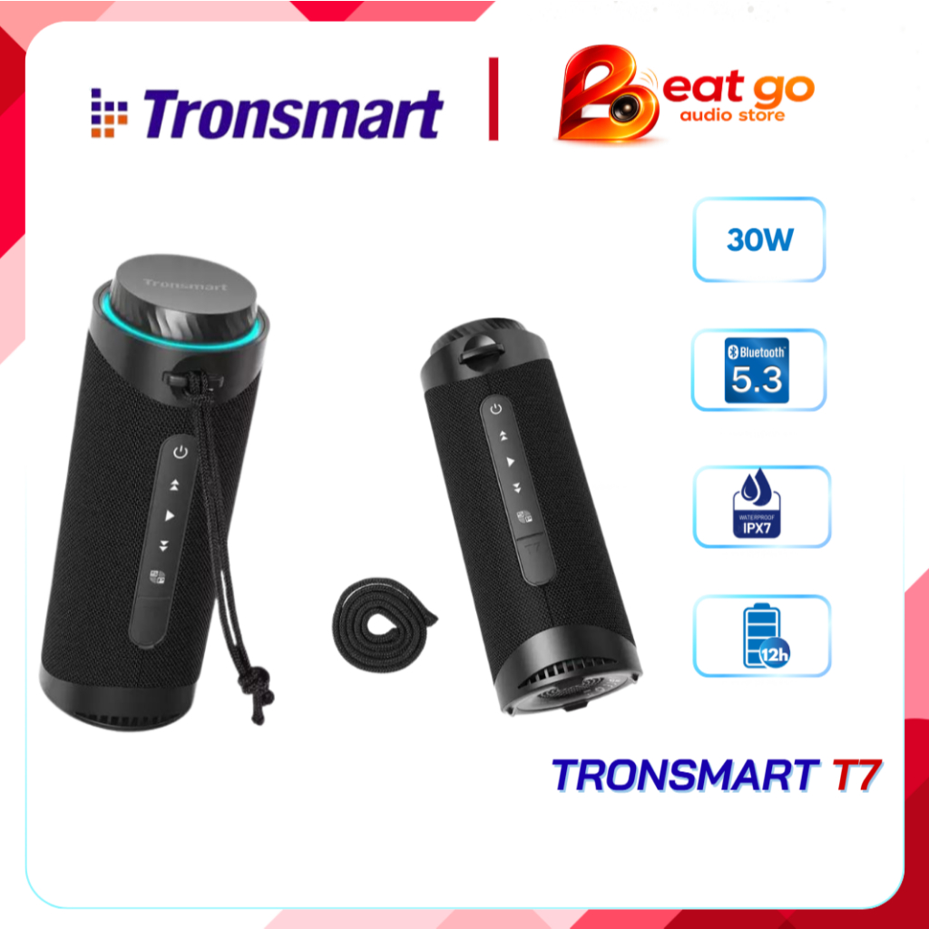 Loa bluetooth Tronsmart T7, chống nước IPX7 Công suất 30W, nghe nhạc 12 giờ, có đèn Led, công nghệ g