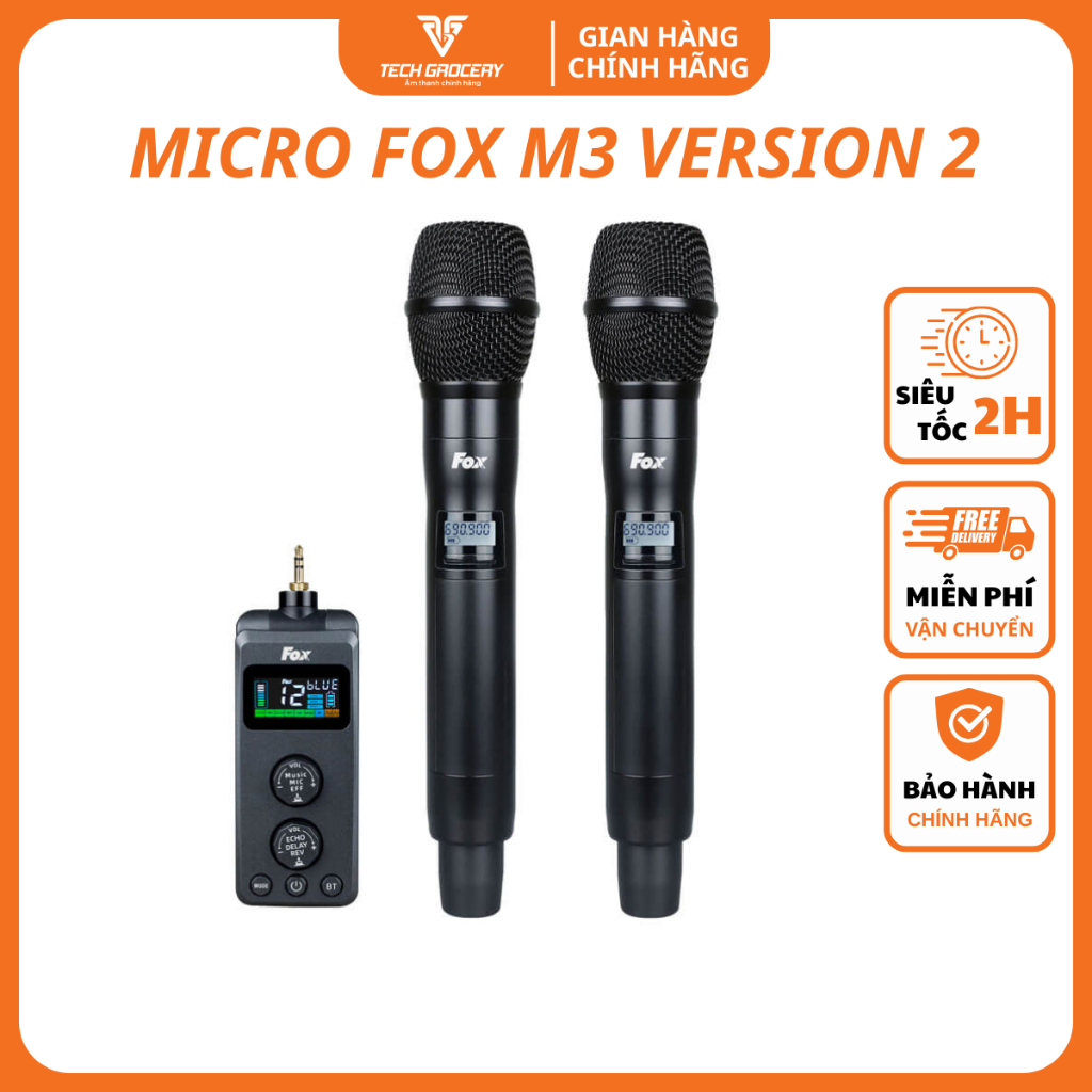 [TẶNG BỘ PIN SẠC] Micro FOX M3 Version 2 - Lưu lại thông số hát - Bảo hành chính hãng 12 tháng