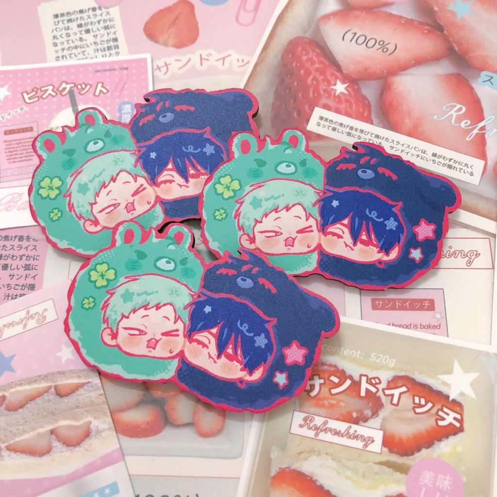 ALNST - Pin gỗ 6cm IvanTill mầm non cute phô mai que