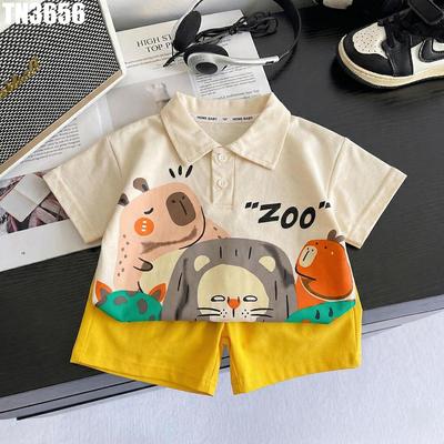 Set Đồ Bộ Áo Polo Sở Thú Quần Đùi Vàng Cho Bé Trai 1-5 Tuổi MINTSCLOSET Quảng Châu - TN3656