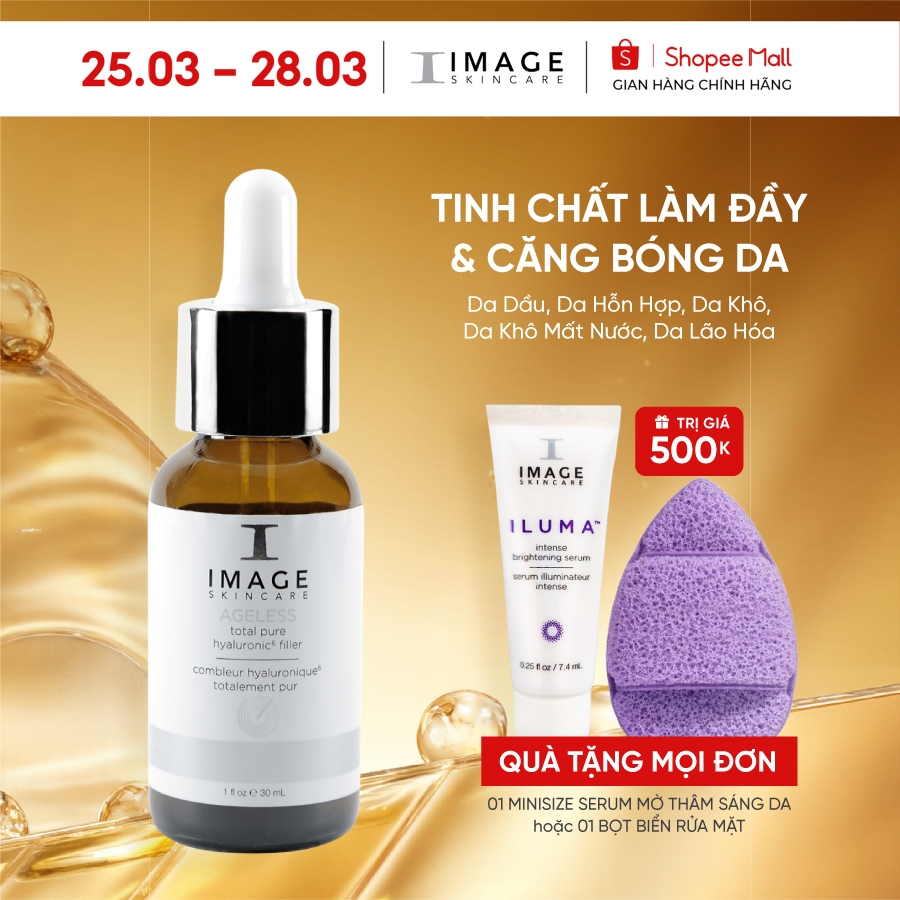 Serum HA IMAGE Skincare cấp nước & dưỡng ẩm cho da AGELESS Total Pure Hyaluronic 6 Filler 30ml