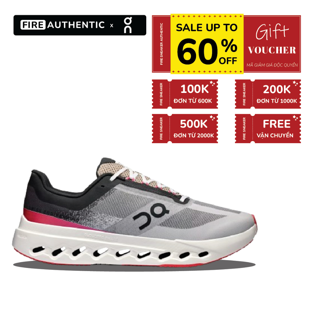| Fire Authentic | Giày On Running CLOUDSURFER NEXT GREY BLACK RED