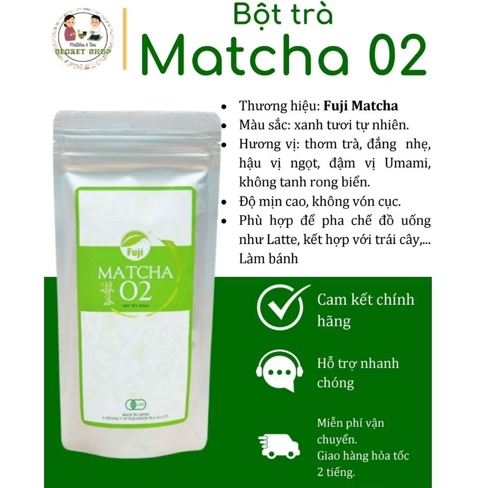 Bột Matcha 02 FUJI nhập khẩu chính hãng Nhật Bản - Fuji Matcha - SECRET SHOP
