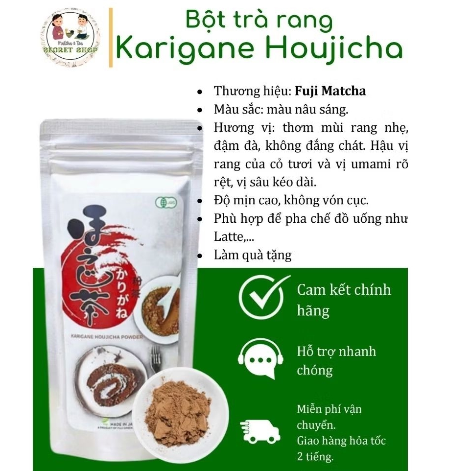 Bột trà rang Karigane Houjicha (Fuji) chính hãng nhập khẩu Nhật Bản - Fuji Matcha - SECRET SHOP