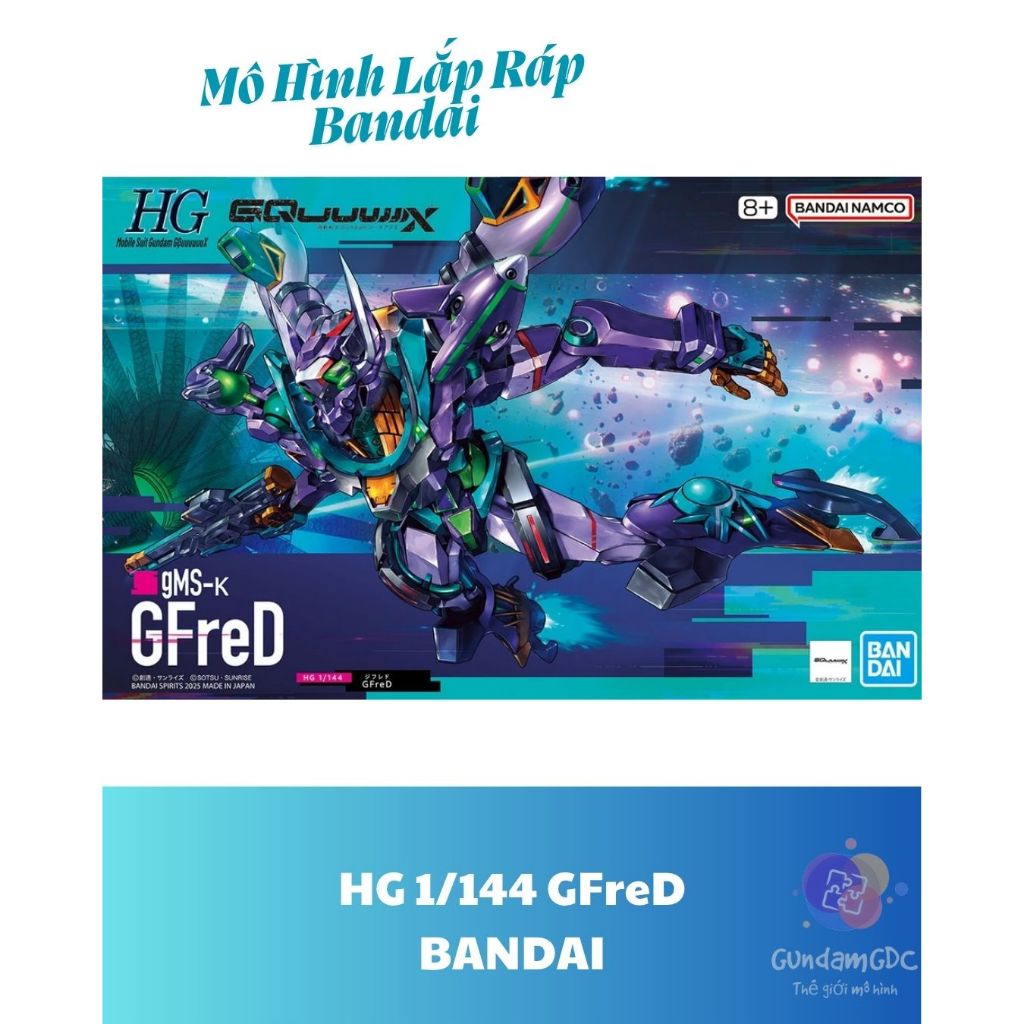X-Gundam HG GFreD Bandai Mobile Suit Gundam GQuuuuuuX Mô hình nhựa lắp ráp 1/144