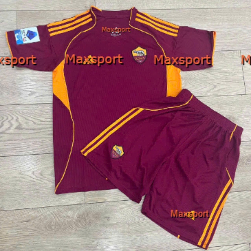 Bộ Quần Áo Bóng Đá CLB AS Roma 25/26, Áo AS Roma Sân Nhà 2026 Chuẩn Thi Đấu, Vải Thái Cao Cấp