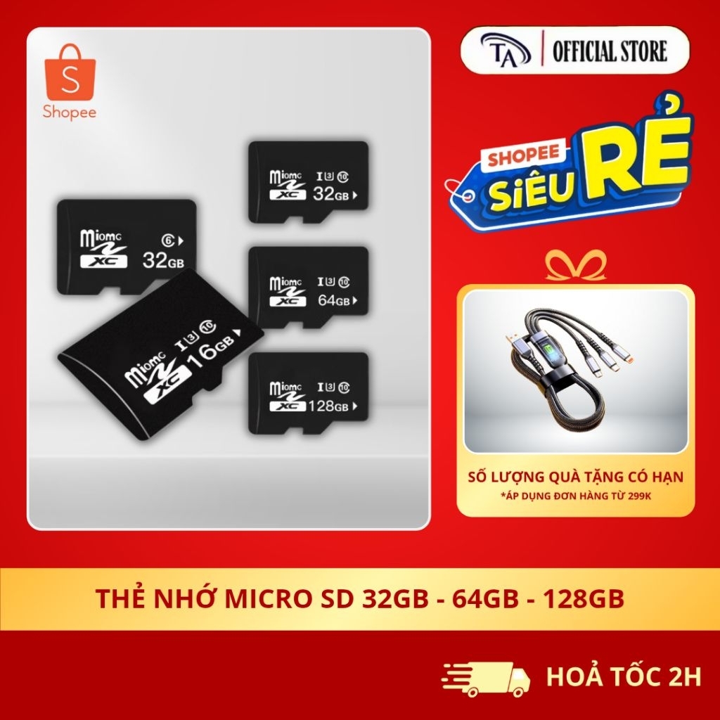 Thẻ Nhớ Micro SD 128GB - 64GB - 32GB chuẩn U3 tốc độ cao, Chính hãng Chuyên Dụng Lắp Camera