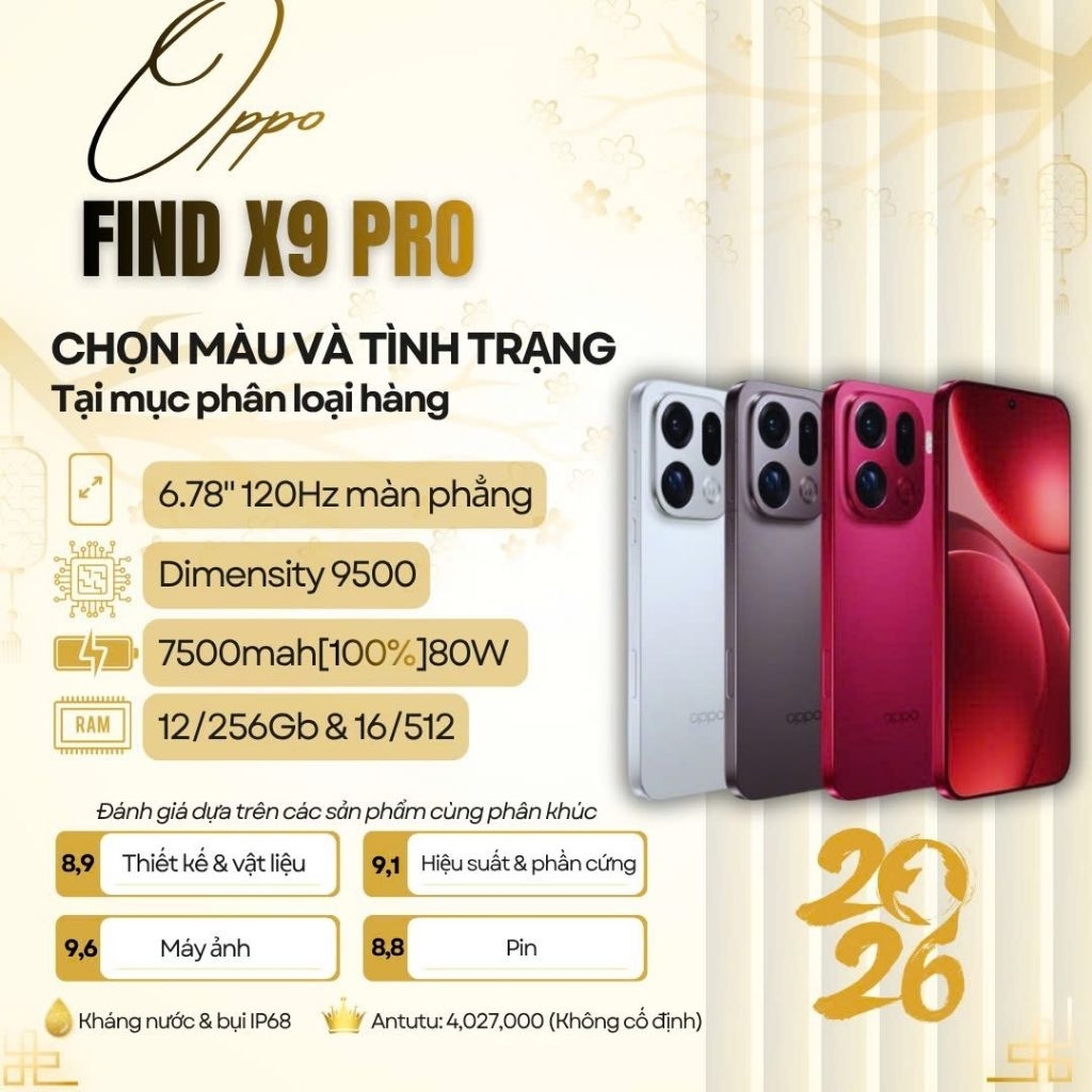 [Hàng Sẵn]Điện thoại Oppo Find X9 Pro 12/256Gb QSD 99%