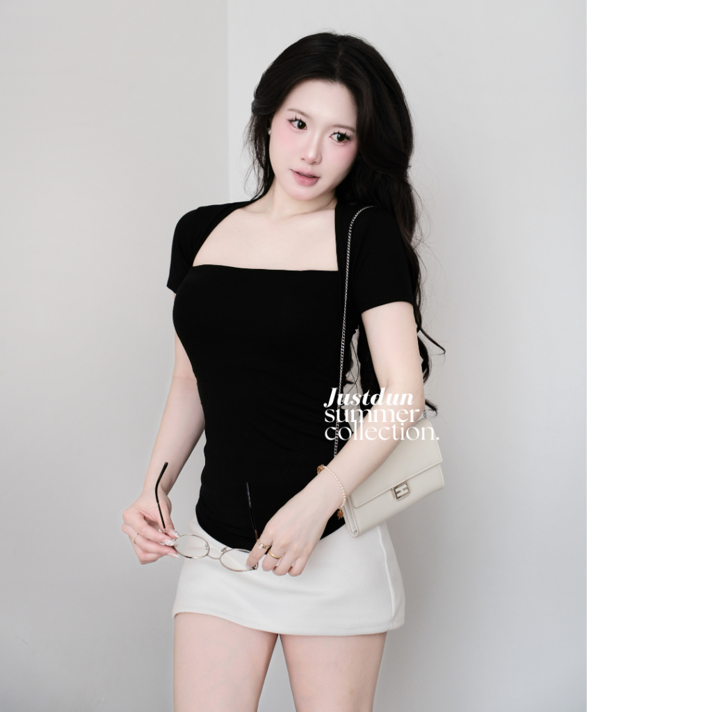 Áo Thun Nhún Eo Ngắn Tay Ôm Body Cotton Mịn JUSTDUN PQ8 | BigBuy360 - bigbuy360.vn