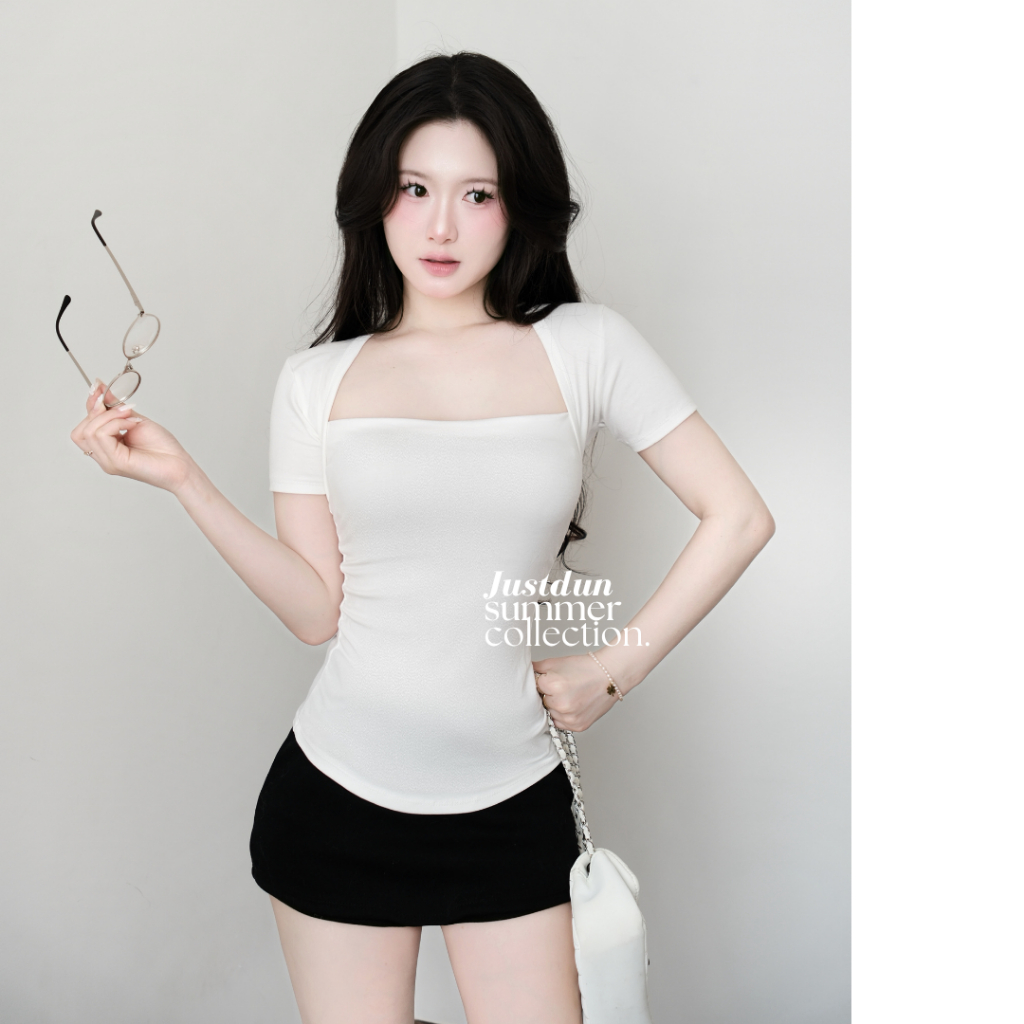 Áo Thun Nhún Eo Ngắn Tay Ôm Body Cotton Mịn JUSTDUN PQ8 | BigBuy360 - bigbuy360.vn