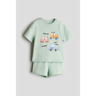 Set bộ bé trai cộc tay chất cotton HM auth