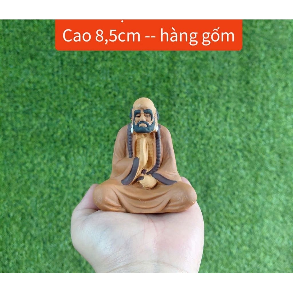 Tượng gốm Đạt Ma trang trí tiểu cảnh,bể cá.Kt cao 8,5cm
