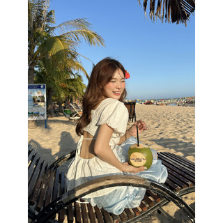 Áo babydoll hở lưng áo kiểu tay phồng cổ tim siêu tôn eo_NANCY Top
