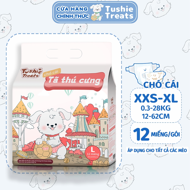 [Con mèo]Tã cho thú cưng Tushie Treats, Tã cho mèo, Phù hợp với mọi loại mèo, Siêu thấm hút, Mềm mại, Thoải mái