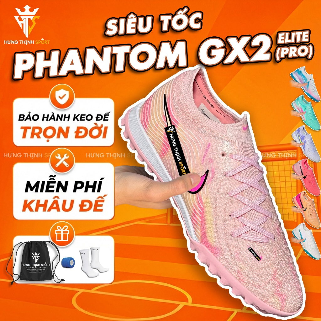 Giày Đá Bóng / Giày Đá Banh PHANTOM GX2 ELITE (PRO) |TF Sân Cỏ Nhân Tạo| Tặng Khâu Đế + Bảo Hành Keo