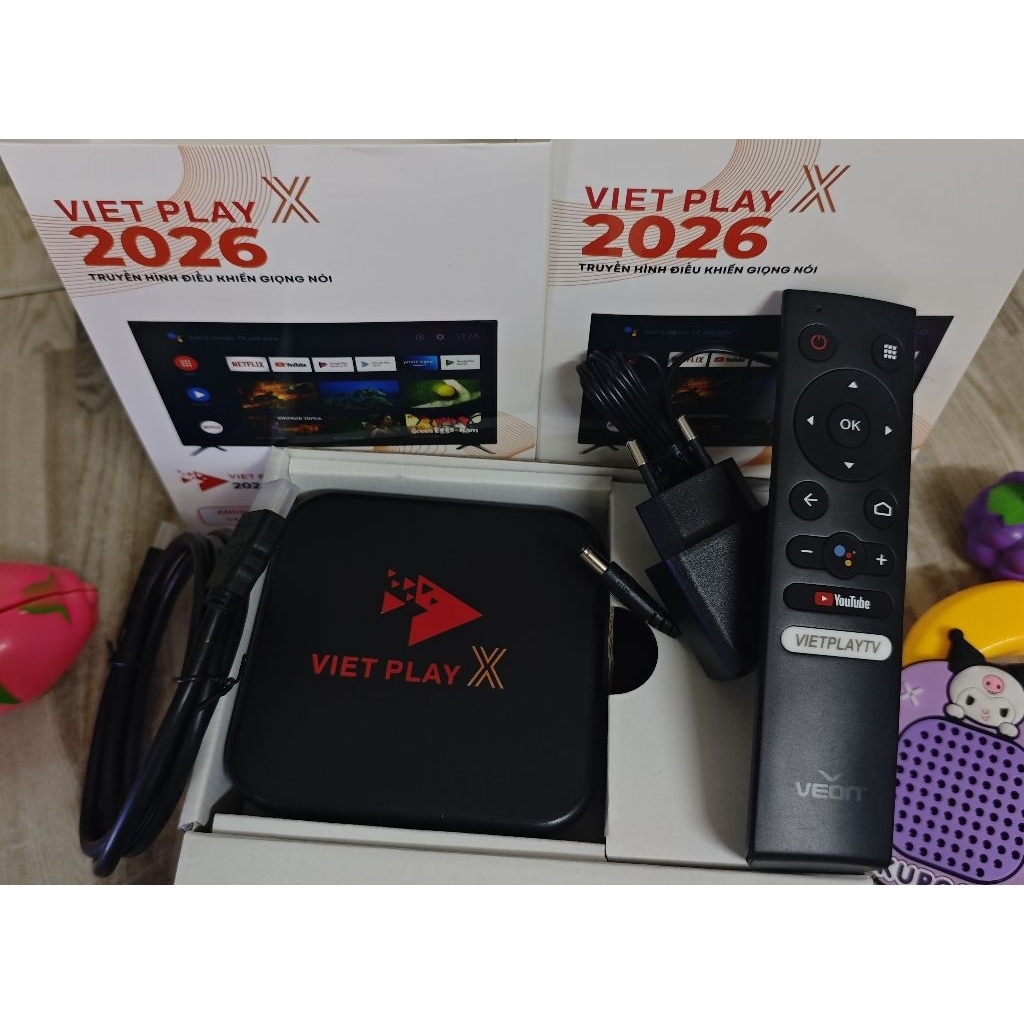 Android Tivi box Phiên bản mới VietplayX 2026, Giọng nói gọi kênh truyền hình,gọi Youtube,ram 4gb ro