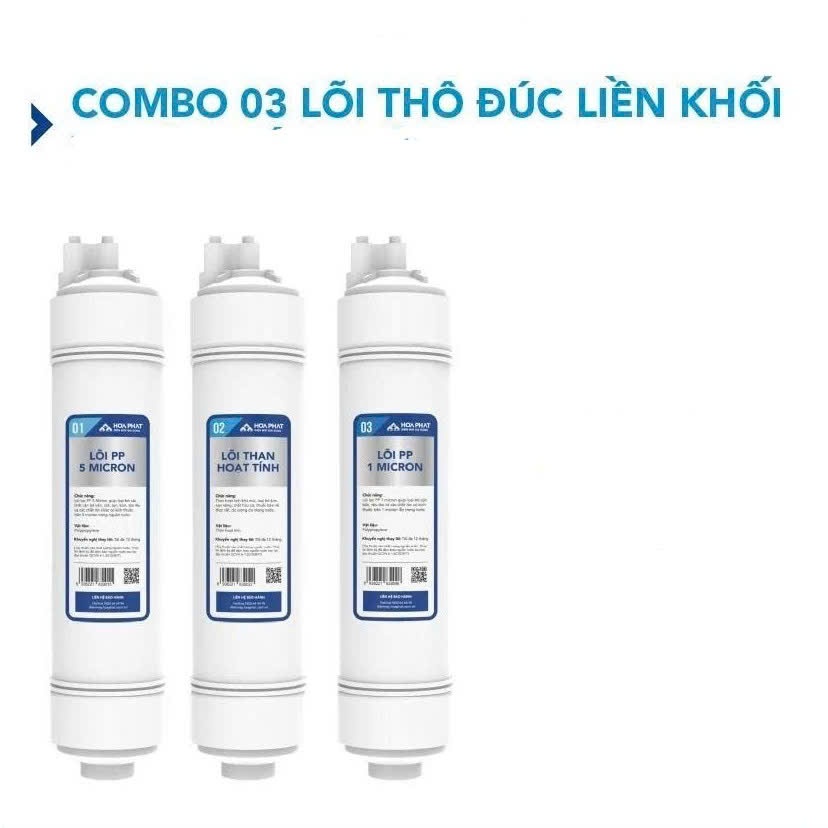 Combo 3 Lõi lọc Đúc 123 Hòa Phát - Hàng chính hãng - Dùng thay cho model : HPU466,HPR526 ,