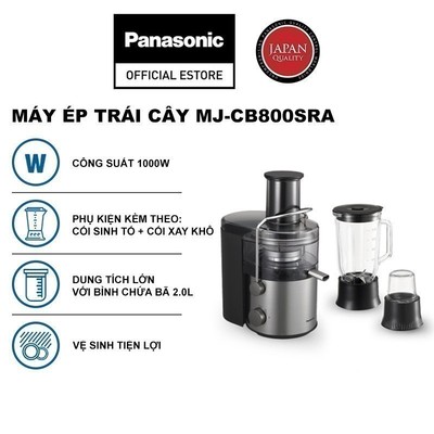 [Quà tặng không bán] Máy ép trái cây đa năng Panasonic MJ-CB800SRA-Mâm xay 100% kim loại-Kèm cối sinh tố