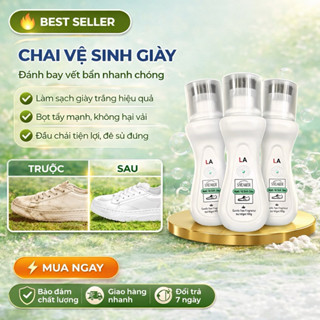 Combo 3 chai vệ sinh giày sneaker LA 100ML tẩy ố vàng khử mùi nhanh làm sạch giày dép đa chất liệu