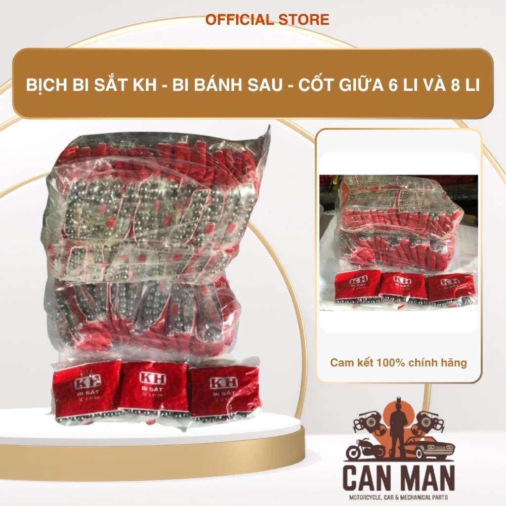 Bịch bi sắt KH - Bi Bánh Sau - Cốt Giữa 6 li/8 li