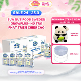 HỎA TỐC-Thùng 24 hộp Nutifood GrowPLUS+ Bạc 110ml/180ml hỗ trợ tăng chiều cao vượt trội - Mochica