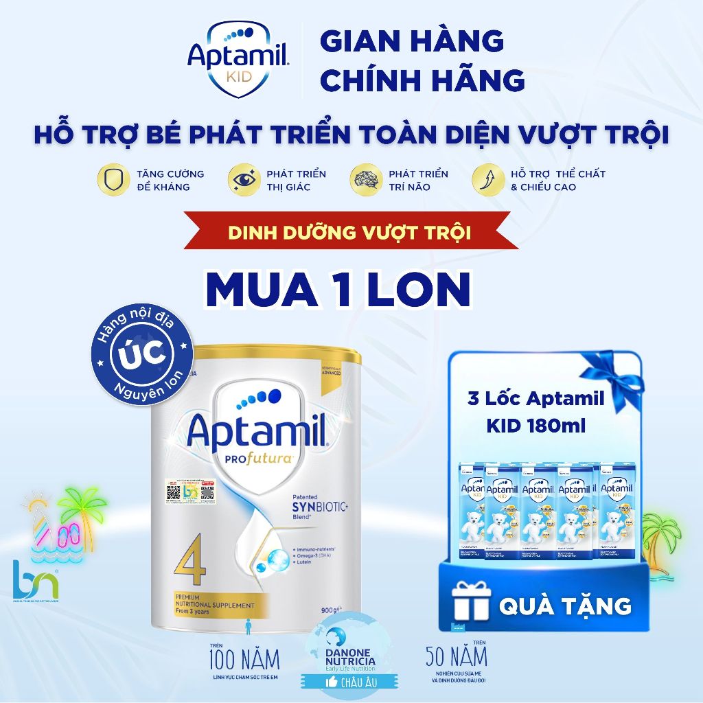 [Bắc Nam] Sữa Aptamil Profutura Bạc Úc số 1,2,3,4 bổ sung men vi sinh tiêu hoá khoẻ mạnh phát triển toàn diện cho bé hộp