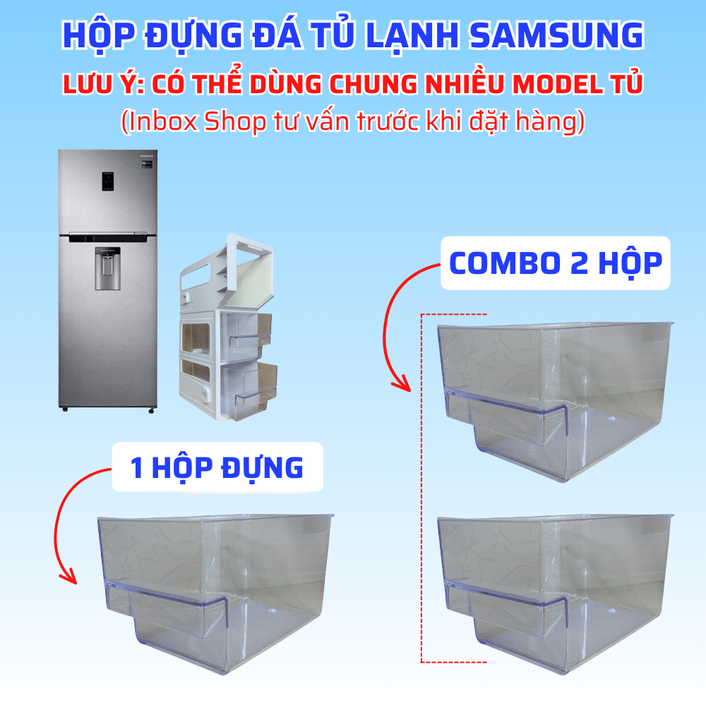 [Inbox Shop Trước Khi Đặt Hàng] Hộp Đựng Đá Tủ Lạnh SAMSUNG RT35K5982BS/SV, RT38K5982BS/SV Dùng Chun