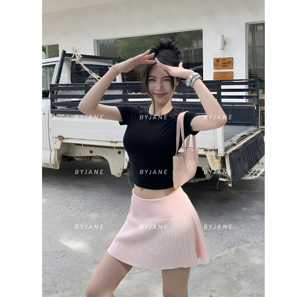 (MỞ BÁN) Áo Thun Cổ Tròn Crotop ôm body chất bozip co dãn 4 chiều trơn BYJANE-379 | BigBuy360 - bigbuy360.vn