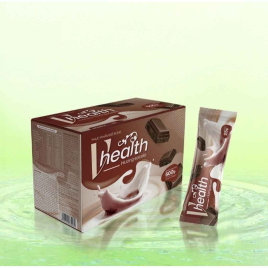 Thực phẩm bổ sung dinh dưỡng Vhealth hương vị Socola, Vhealth hương vị trà xanh