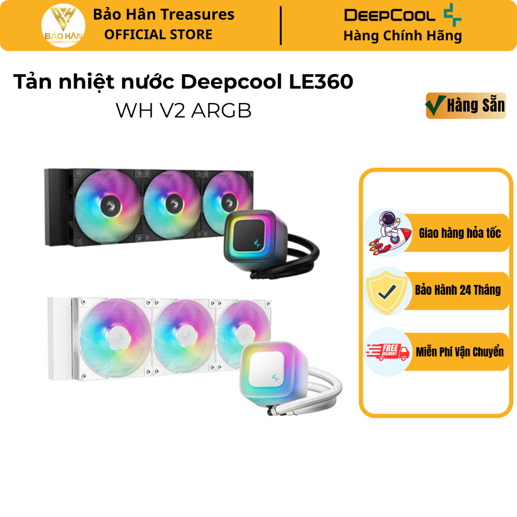 Tản nhiệt nước Deepcool LE360 WH V2 ARGB (Đen / Trắng) - Hàng Chính Hãng