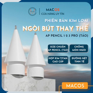 [Ngòi kim loại] Đầu ngòi bút cảm ứng Apple Pencil Pro,3,2,1 - Chống mòn cao cấp chuyên dùng paperlike paper like (AP19A)