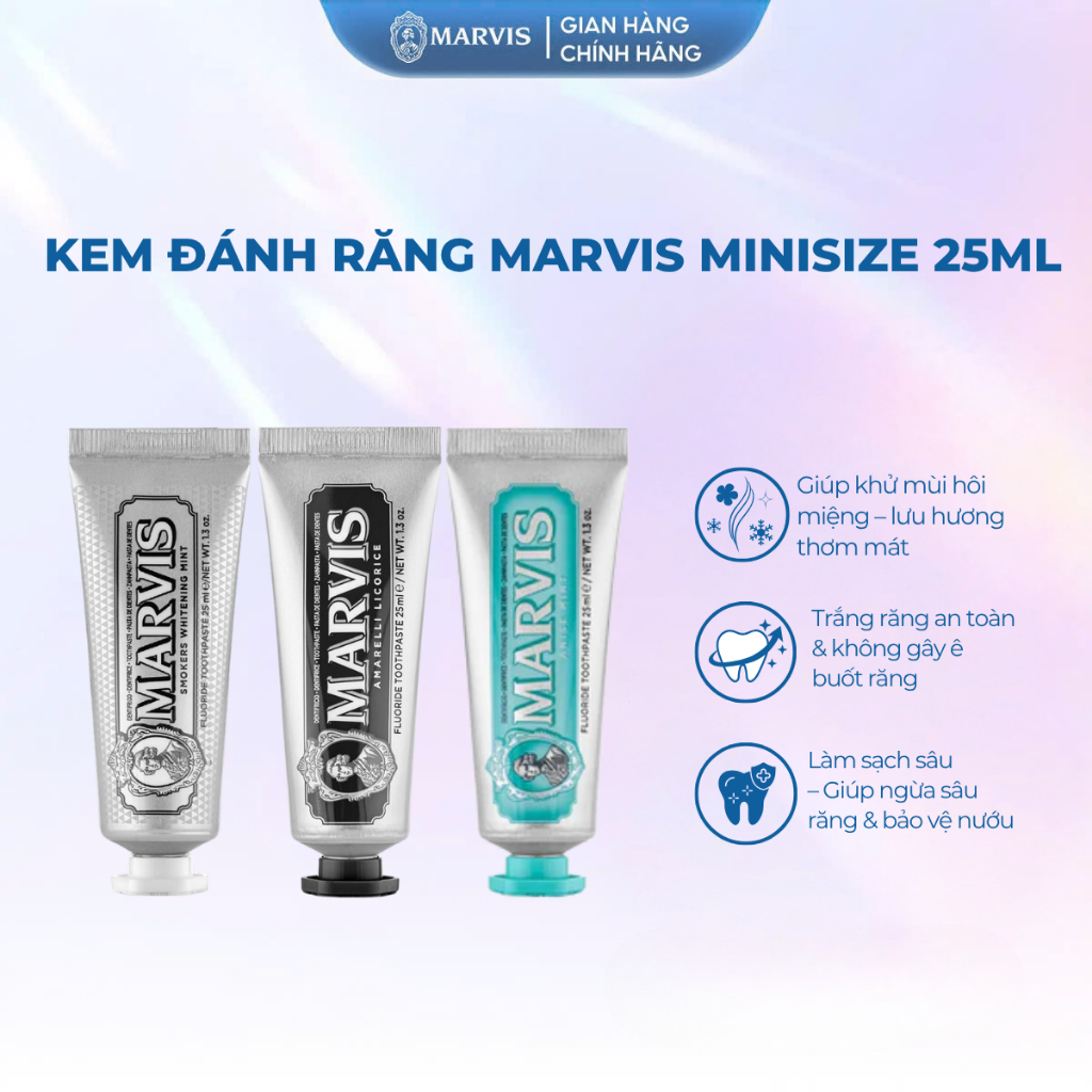 [1 Tuýp] Kem Đánh Răng MARVIS 25ML - Size Du Lịch Tiện Lợi