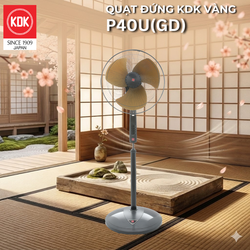 Quạt đứng KDK màu Vàng  P40U(GD) - Bảo hành Chính hãng KDK