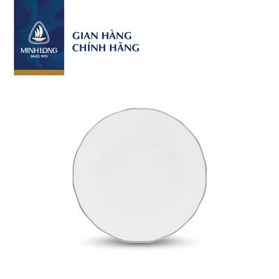 Dĩa tròn 22 cm - Mẫu đơn IFP - Chỉ Bạch Kim