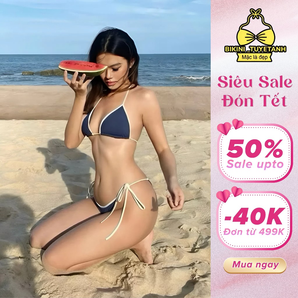 Bikini 2 mảnh phối dây full màu ,Hồng đen thiết kế ( sẵn hàng) | BigBuy360 - bigbuy360.vn