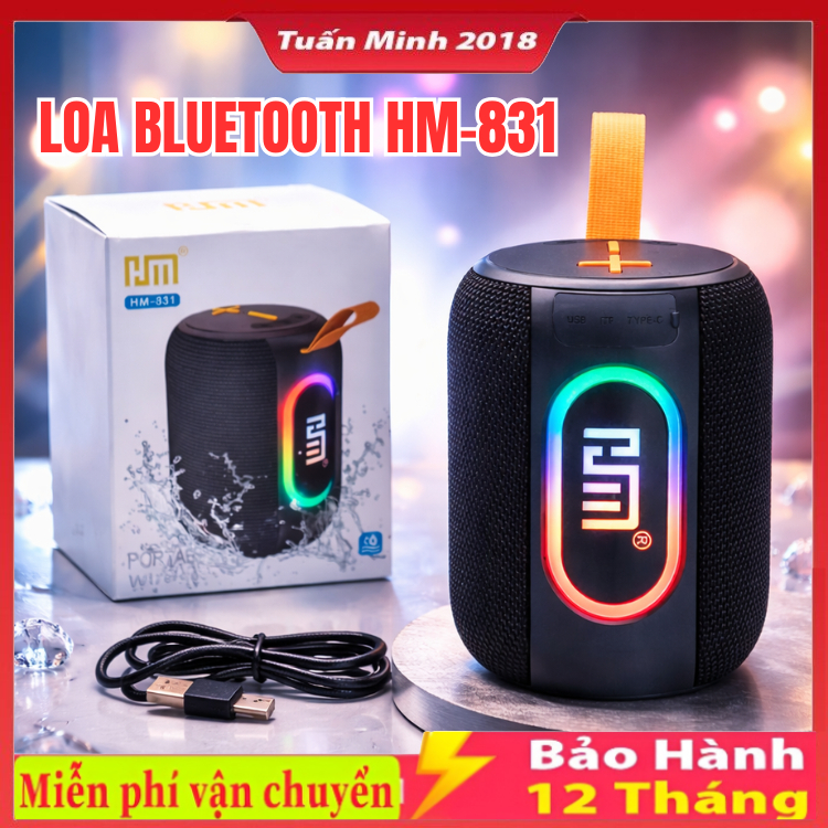 Loa Bluetooth HM831 / HM805 / CL90 RGB Công Suất 8W , Dễ Mang Theo Âm Siêu Trầm