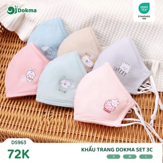 Khẩu Trang Cho Bé Dokma Vải Sợi Tre Siêu Mềm Thoáng Mát Cho Bé Từ 3 Tháng Đến 3 Tuổi