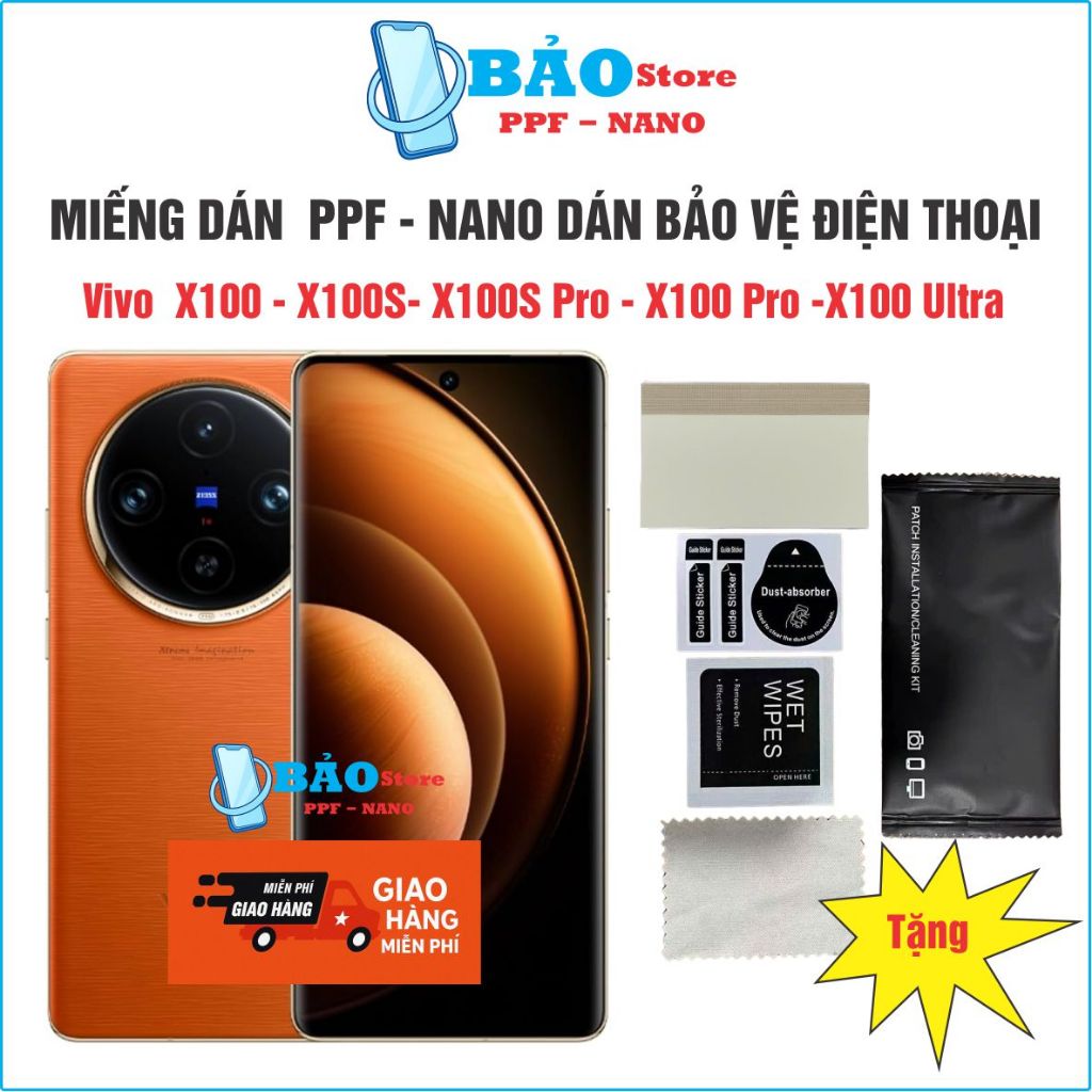 Miếng dán NANO-PPF Vivo X100-X100S-X100S Pro -X100 Pro-X100 Ultra bảo vệ điện thoại chống bể màn hìn