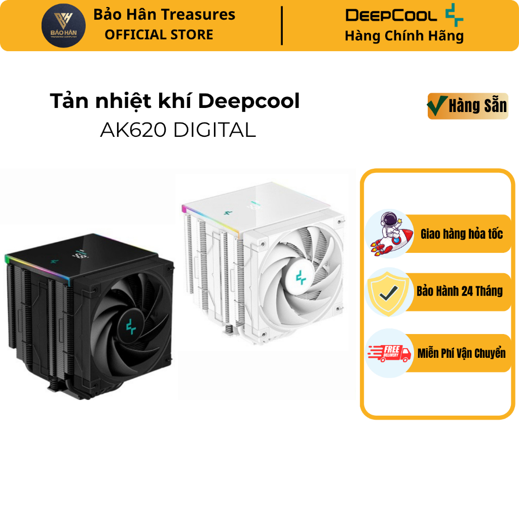 Tản nhiệt khí DEEPCOOL AK620 Digital/ AK620 WH Digital( Black/ White) - Hàng Chính Hãng
