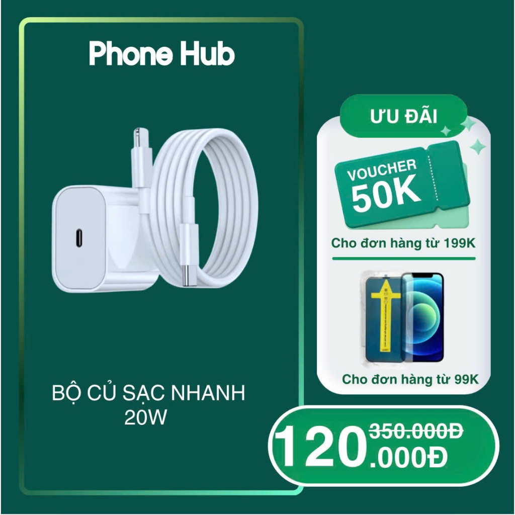Bộ Củ Cáp Sạc Nhanh 20W An Toàn Ổn Định- Bảo Vệ Thiết Bị- Không Nóng Máy- Có Chống Nổ-A1CURA